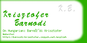 krisztofer barnodi business card